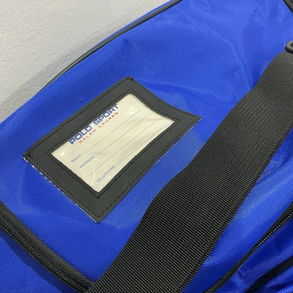 Vintage 90's Polo RL Sport Blue Gym Duffel Bag Travel Carry-On Large 23